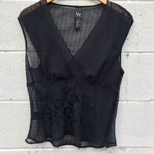 W Work to Weekends Sheer Embroidered